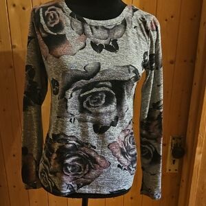 Floral Gray Women's Top